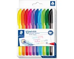 STAEDTLER ball driekantige balpen set 10 kleuren