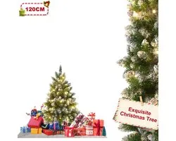 Sapin de Noël artificiel avec Siècle des Lumières LED - 1,2 m - Branches réalistes en PVC effet neige - Sans danger pour les enfants et ignifuge - Support inclus