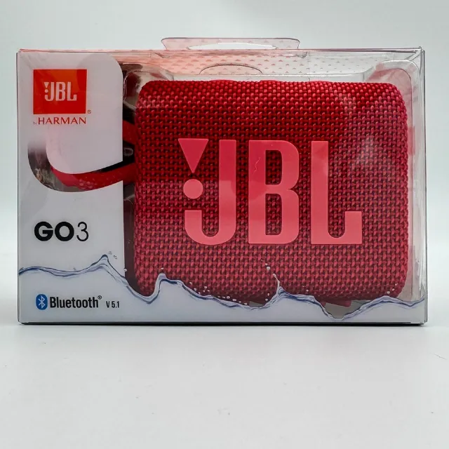 JBL GO3 Portable Bluetooth Speaker Red Waterproof IP67 New Sealed Retail Box