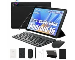 Hotlight A10L - Tablette Android 14 - 10,1 pouces - 12 (3+9) GB RAM / 64 Go ROM - Avec clavier, souris, écouteurs et Protection - 5000 mAh
