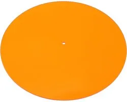 Record Player Mat 12 inch van Acryl, Antistatisch en Geluidsreducerend, Bescherming voor Platenspelers en Vinyl Collecties, Transparant Oranje