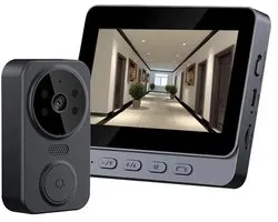 DrPhone VisionBell Draadloze Videodeurbel met 4,3” IPS Monitor – 2-Weg Intercom – Infrarood Nachtzicht – HD Camera – SD-opname – 2.4GHz Verbinding – Groot Bereik tot 100m – Lange Batterijduur – Zonder App – Eenvoudige Installatie