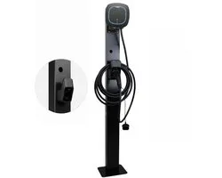 Wallbox Pulsar Pro Montagepaal - Geschikt voor alle Wallbox Pulsar Pro Wallboxen - Metaal - Zwarte Bevestigingspaal Wallbox Pulsar Pro - Inclusief Stekkerhouder
