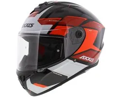 Casque Axxis Draken S Sunray noir brillant blanc rouge - Taille L