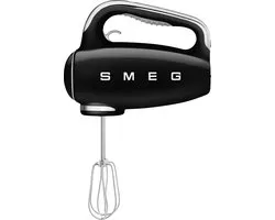 SMEG HMF01BLEU Handmixer - 250W - 9 Snelheden - Turbofunctie - LED Display - Inclusief 6 RVS Gardes & Deeghaken - '50s Style - Zwart