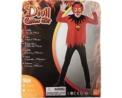 Costume d'Halloween DIABLE enfants avec masque - Taille S (3-5)