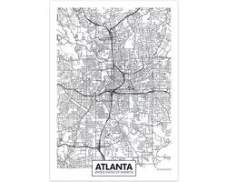 Plan de ville en toile Atlanta | 30X40cm