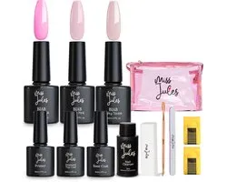 Miss Jules® BIAB Starter Package – Constructeur dans une bouteille – Gel de construction d'ongles BIAB – Kit de démarrage de Vernis à ongles BIAB – Sans HEMA ni TPO – Comprend un nettoyant pour ongles et une vidéo d'instructions (NL)