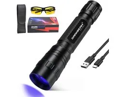 DARKBEAM UV Flashlight 365 nm Light Blacklight, Mini Powerful Wood’s Lamp USB-C Rechargeable, LED 10W Ultraviolet - ShopVlot