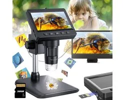 Vitdipy - Digitale Microscoop - 1000x Vergroting - met LCD Scherm - Verstelbaar - Foto/Video - SD Kaartje - USB Connectie