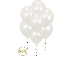 Witte Helium Ballonnen Verjaardag Versiering Feest Versiering Ballon Metallic Wit Luxe Bruiloft Decoratie - 50 Stuks