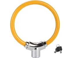 Fietsslot-kettingslot-Compact Ring-slot- Keyless Locking-Incl. 2 Unieke Sleutels-Universeel Fietsslot - voor Fiets, Scooter en E-bike-voor Fiets en Step-oranje kleur