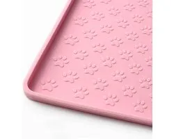 BOTC Placemat Hond & Kat - Antislip & Waterafstotend - 48x30 cm - Placemat Voerbak - Siliconen - 1 Stuk - Honden Placemat - Roze