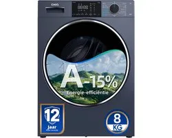 CHiQ CW8728X - Wasmachine - 8 KG - Full Service - Plat ingebouwd - A-15% - 16 programma's - AI Smart - 12 jaar garantie op motor - 2026 Nieuw