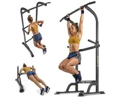 Trex Sport TX-060PR - Pull up Station & Dip bars - Fitness - Pull up rack - Multifunctioneel - Power Tower Fitness Station - Home Gym - Thuis Sporten Verstelbaar - Geschikt voor Krachttraining - Tot 150 kg
