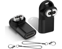 2 Pièces Adaptateur de Charge USB C Femelle Compatible avec AfterShokz Aeropex et OpenRun Mini, avec Cordon - Noir, Idéal pour Casques sans Fil et Accessoires