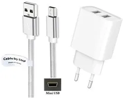 OneOne 2.4A lader met 2 poorten + 1,5m sterke Mini USB snoer. Oplader adapter past op Nikon Digital SLR D2H, D2Hs, D2X, D2Xs, D3, D3s, D3X, D4, D4s, D40, D40X, D50, D60, D70, D70s, D80, D90, D100, D200, D300, D300s, D600, D610