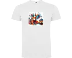 T-Shirt Wit avec imprimé « Colorful London Big Ben» en couleur Taille S