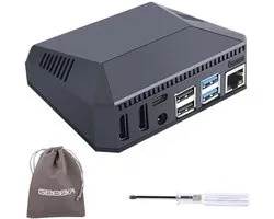 Dailygoody - Argon One Aluminium Case - Raspberry Pi 4 - Koelventilator - Space Grey - Retro Gaming - Films en Muziek - Ondersteunt Heatsink