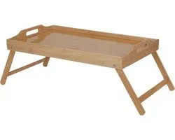 Excellent Houseware Petit déjeuner au lit/table/plateau sur pieds - 50 x 30 cm - bambou - plateau de service - lecture/manger - table de chevet