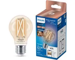 Philips Smart LED Lamp Filament - Slimme LED-Verlichting - Warm- tot Koelwit Licht - E27 - 60W - Transparant - Wi-Fi