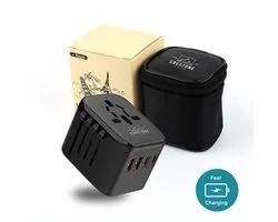 Crestone Wereldstekker - Fast Charging Reisstekker - Wereldstekkers - Reisadapter - 2 USB C - 2 USB A - Snellader - 200+ Landen - Universele Wereld Stekker - USA, UK, Australië, Azië, Zuid-Amerika, Engeland, Europa - Type A, B, C, E, F, G, I, J, L, N