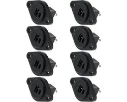 8 Pièces DIN Speaker Installation Sockets - 2 Pin Haut-parleur Chassis Panel Met Soudure Connexion Pour Vintage Hi-Fi Câble