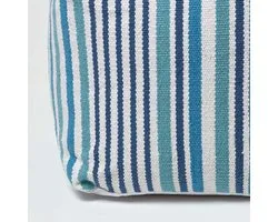 pouf de siège moderne pouf coussin de siège selam Aqua Wit rayé Design scandinave