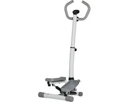 HOMCOM Steptoestel Staal, ABS 55L x 53B x 118-128H cm Wit+Grijs