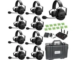 Came-TV Kuminik8 Wireless Headphones with Intercom, Full Duplex Range up to 450 m with Hard Housing, One Ear, Pack of 9 - ShopVlot
