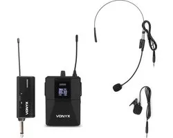 Vonyx WM55B draadloze headset microfoon met bodypack - 10 kanalen - UHF - plug & play