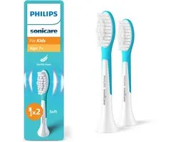 Philips Sonicare For Kids – Opzetborstels voor Elektrische Kindertandenborstel tot 7-11 jaar – Kind - Wit – Verpakking van 2 - HX6042/90