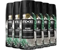 AXE Fine Fragrance Collection Premium Deodorant Bodyspray - Pure Coconut - met de geur van kokos, eucalyptus en eikenhout - 6 x 150 ml