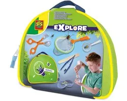 SES Creative - Explore - Insecten Explorer - Handige Koffer met Tang, Vergrootglas, Pincet, Bakje en Speurkaart – Insecten Speelgoed