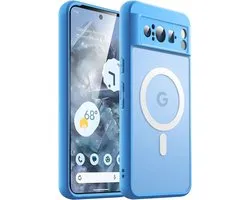 JETech Magnetic Case for Google Pixel 8 Pro 6.7-Inch 2023, Compatible with MagSafe, Translucent Matte Back Shockproof Phone Case Cover (Bay Blue)