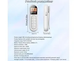 Mini Zakradio - FM 76-108MHz - USB-C Oplaadbaar - Wit - LCD Display - Draagbare Pocket Radio met Hoofdtelefoonaansluiting - Ultra Lichtgewicht - Clip-on