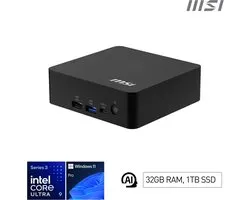 MSI Cubi NUC AI+ 3MG-002EU Copilot+ PC Intel Core Ultra 9 386H 32 GB DDR5-SDRAM 1 TB SSD Windows 11 Pro Mini PC Zwart