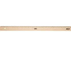 Liniaal Mobius & Ruppert 50cm hout met metaalinleg