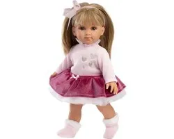 Llorens soft corps souple Elena cheveux blonds jupe rose 35 cm