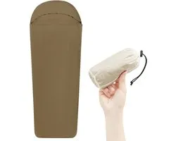 Ultralichte slaapzak Only 128g Slaapzak with Small Pack Size Indoor Sleeping Bag for Backpacking, Hostels, Camping,210*80*60cm,Bruin
