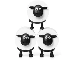 3-delige toiletrolhouderset - Stapelbare toiletrolhouder - Toiletrolhouder - Decoratieve toiletrolhouder voor in de badkamer - Creatieve toiletrolhouder in de vorm van een schaap