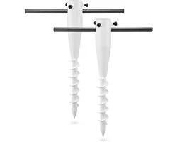 SnelShoppen - Beach Umbrella Base Anchor - Robuuste Spiral Grondbeugel voor Parasol - 43cm Roestvrij Stalen Parasolstandaard voor Tuin, Strand en Gras