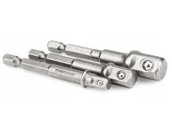 Powermat Serie - Adapterset voor Bits - 3 Stuks - Staal