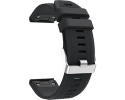 Siliconen bandje - geschikt voor Garmin Fenix 5 / 5 Plus / 6 / 6 Pro / 7 / 7 Pro / 8 (47 mm) / E (47 mm) / Epix (Pro) (2) 47 mm / Quatix 5 / 6 / 7 / 7 Pro / Approach S60 / S62 / S70 47 mm / MARQ / D2 Delta / D2 Mach 1 / Descent G1 - zwart