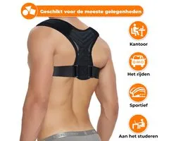 Luxegoed ® - Rug- schouders - Nek - Rug brace - Postuur Corrector - Rug corrector - Houding Correctie - Posture Corrector - Verstelbaar - Man - Vrouw - Kinderen - Premium - L