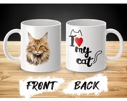 Mok Maine Coon cat - kat - I love my cat - cat lovers - katten