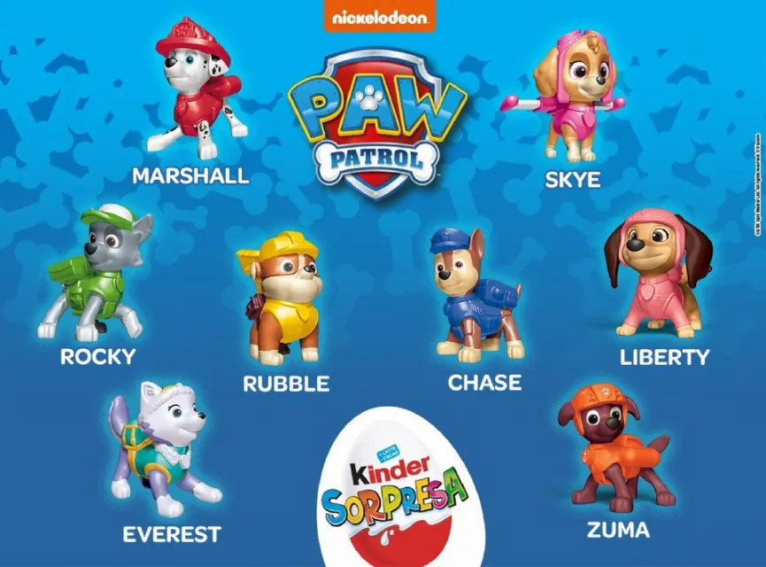 Paw  Patrol Personaggi A Scelta (VQ331 - VD362) Kinder Sorpresa Italia 2024/2025