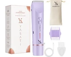 YASATI Oplaadbare 2-in-1 Elektrische Bikinitrimmer + 2 Extra Scheerkoppen Voor Vrouwen - Paars - Waterdichte Scheerapparaat Voor Oksels - Benen En Armen - Reizen - Ladyshave Vrouwen - LadyGroomer - Intieme zone - Scheerapparaat vrouwen