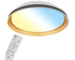 Briloner GIMA - Plafonnier LED - 3943015 - Intensité variable - Télécommande - Contrôle de la température de couleur CCT - Fonction minuterie - Veilleuse - Ø51 x 7,5 cm - Zwart - or