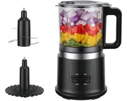 Elektrische Hakmolen 0.95L - Multifunctionele Food Chopper 400W - Elektrische Multihakker - 2 Snelheden - 4 RVS Messen - Afneembare Kom